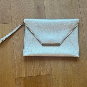 White House Black Market silver Metallic Clutch